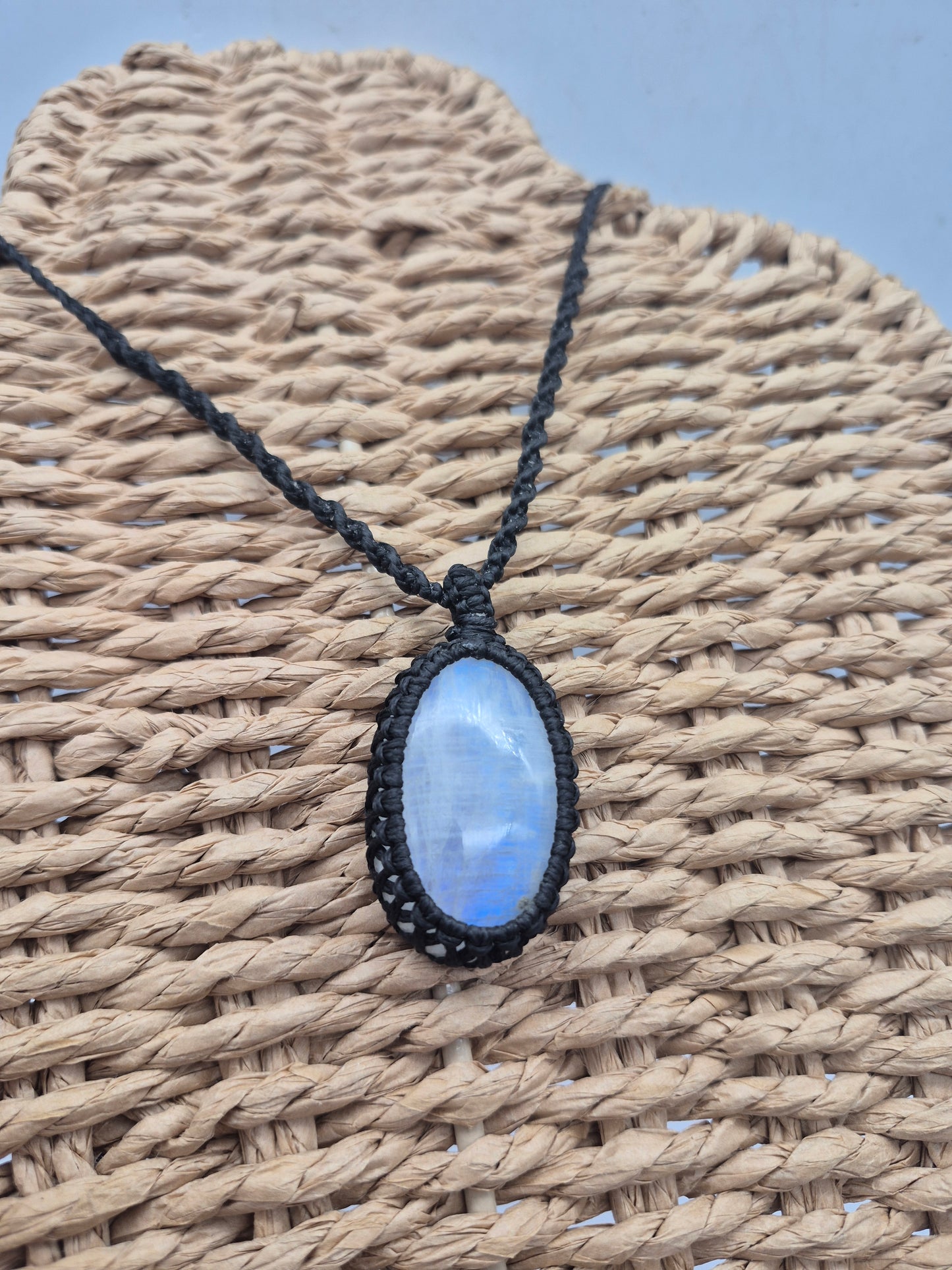 Moonstone Handmade Wrapped Macrame Necklace - Healing Stone