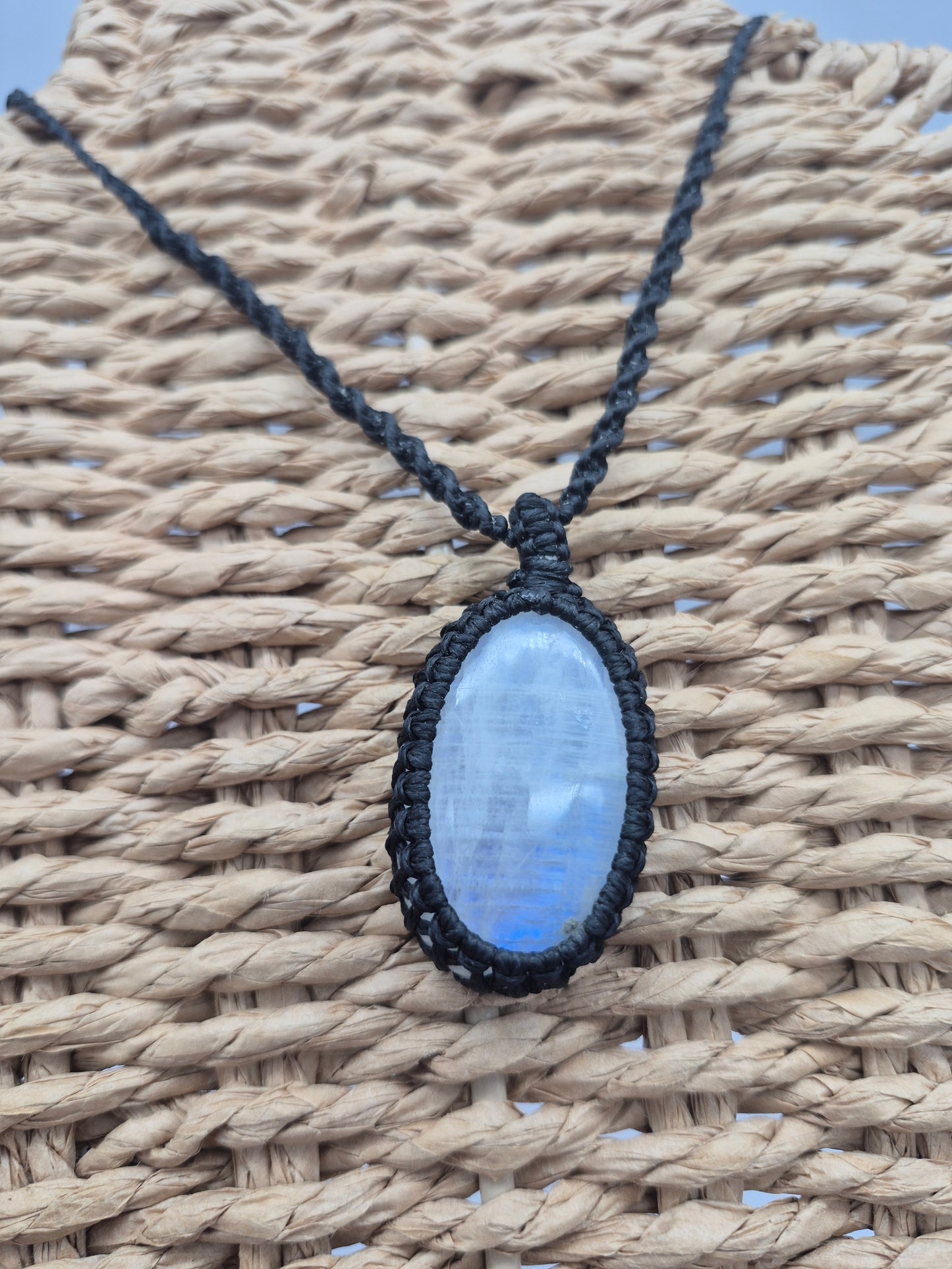 Moonstone Handmade Wrapped Macrame Necklace - Healing Stone