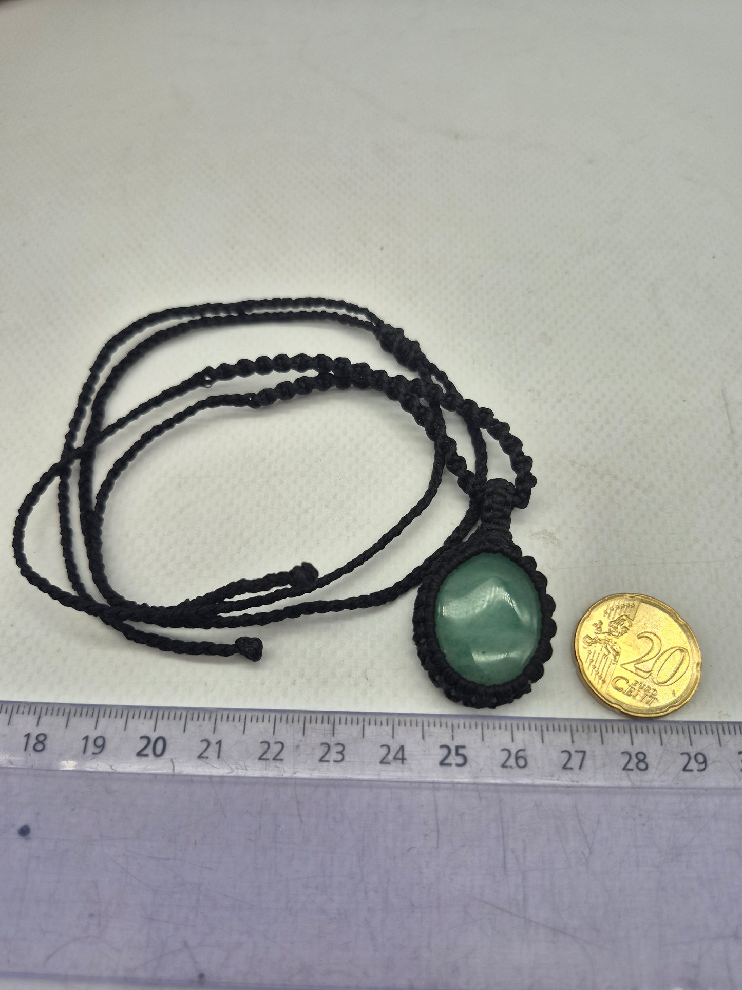 Green Aventurine Macrame Necklace: Lucky Crystal Healing Stone