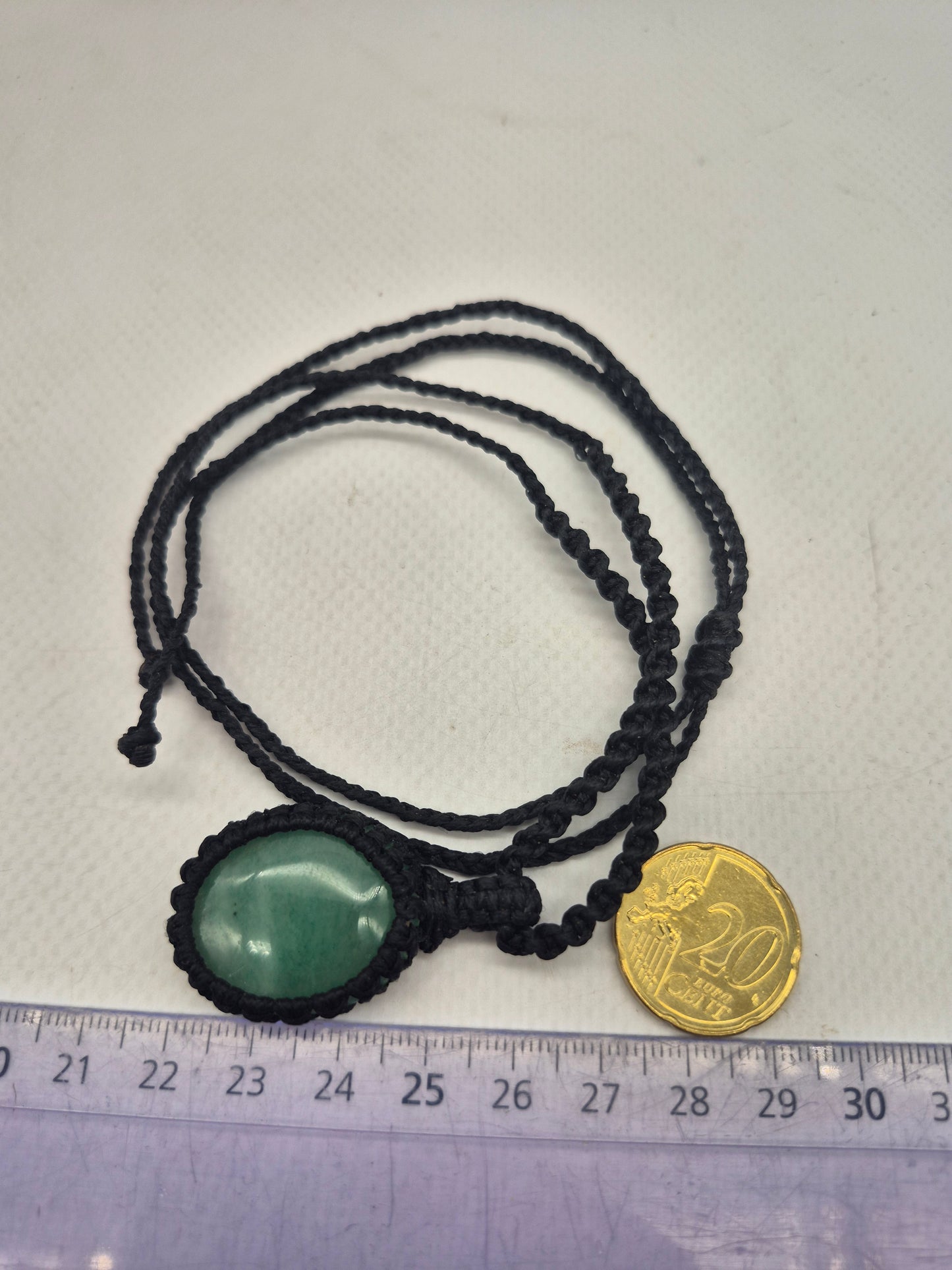 Green Aventurine Macrame Necklace: Lucky Crystal Healing Stone