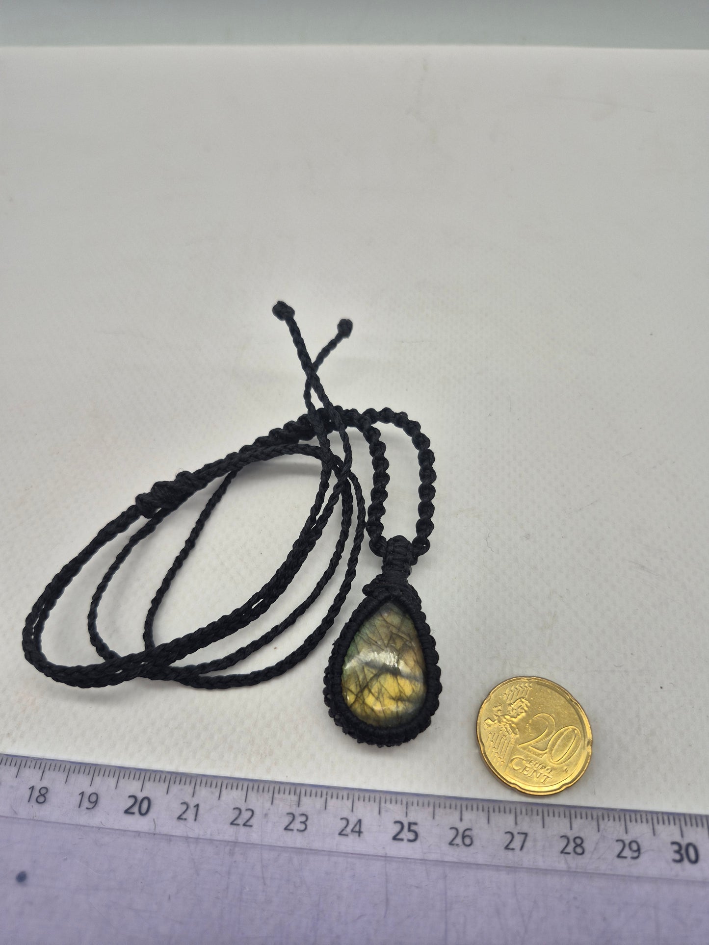 Labradorite Macrame Pendant Necklace Cabochon