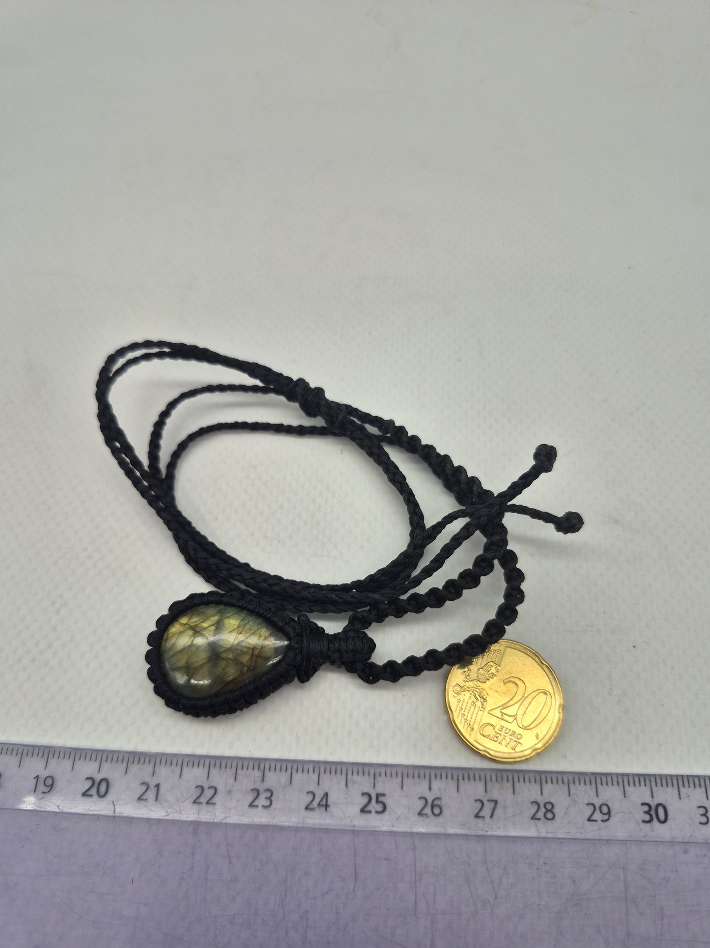 Labradorite Macrame Pendant Necklace Cabochon