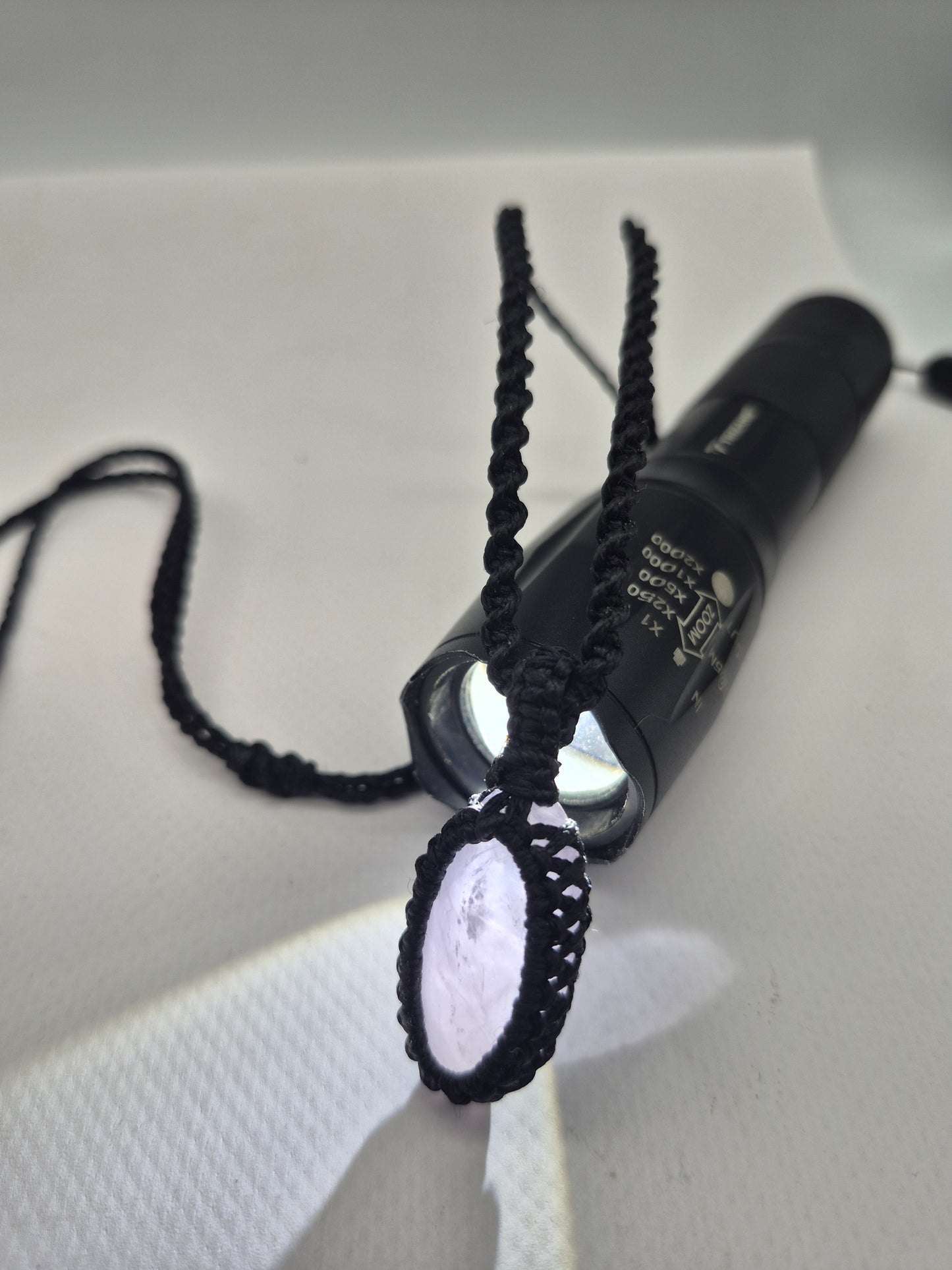 Rose Quartz Crystal Macrame Necklace - Love & Emotional Healing