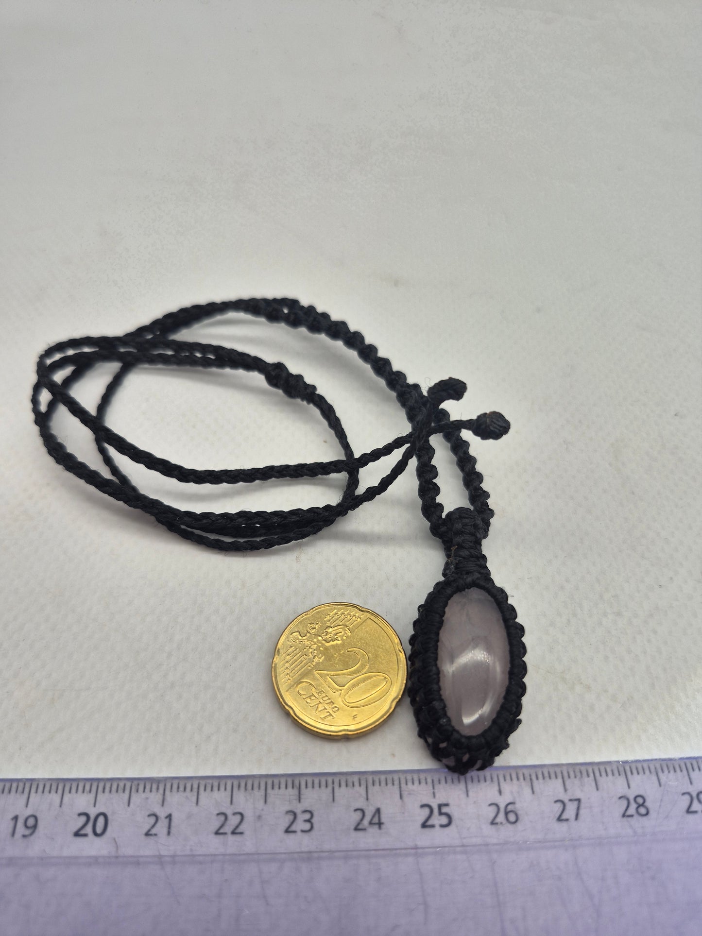 Rose Quartz Crystal Macrame Necklace - Love & Emotional Healing