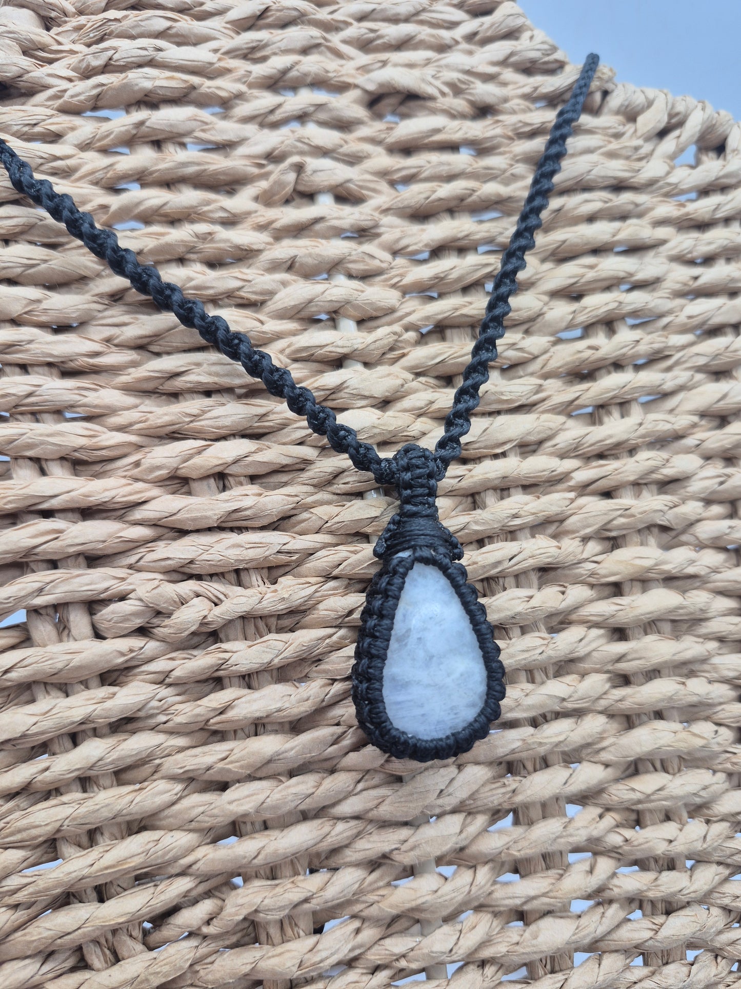 Moonstone Handmade Wrapped Macrame Necklace - Healing Stone
