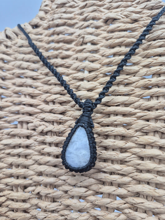 Moonstone Handmade Wrapped Macrame Necklace - Healing Stone