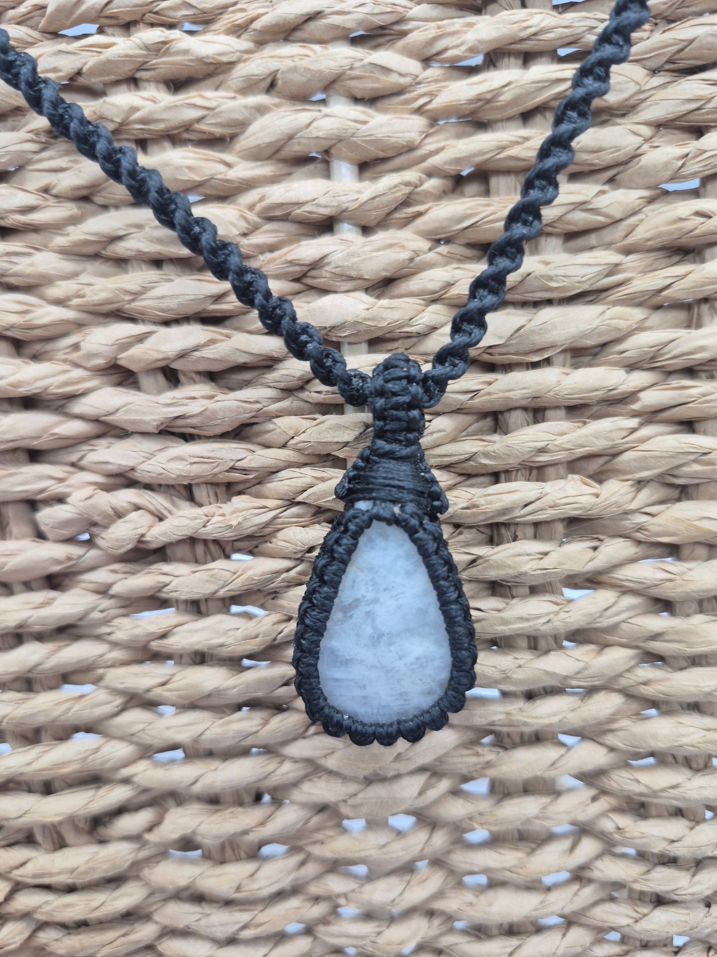 Moonstone Handmade Wrapped Macrame Necklace - Healing Stone