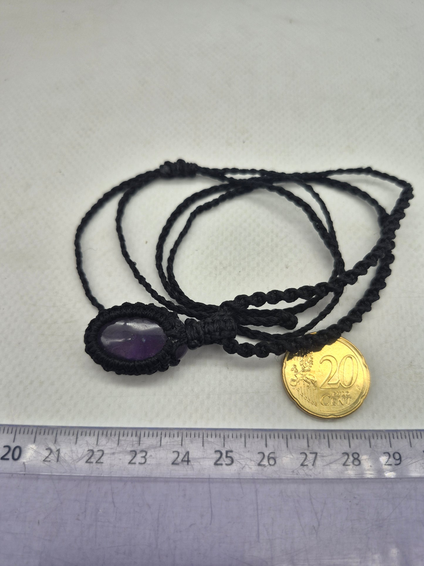 Amethyst Crystal  Macrame Necklace