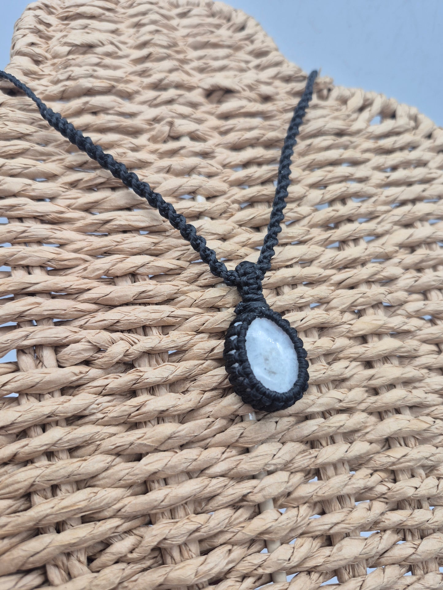 Moonstone Handmade Wrapped Macrame Necklace - Healing Stone