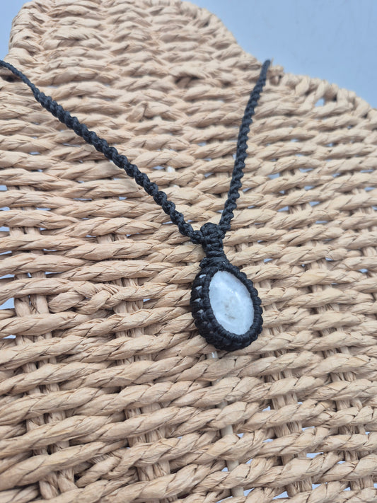 Moonstone Handmade Wrapped Macrame Necklace - Healing Stone