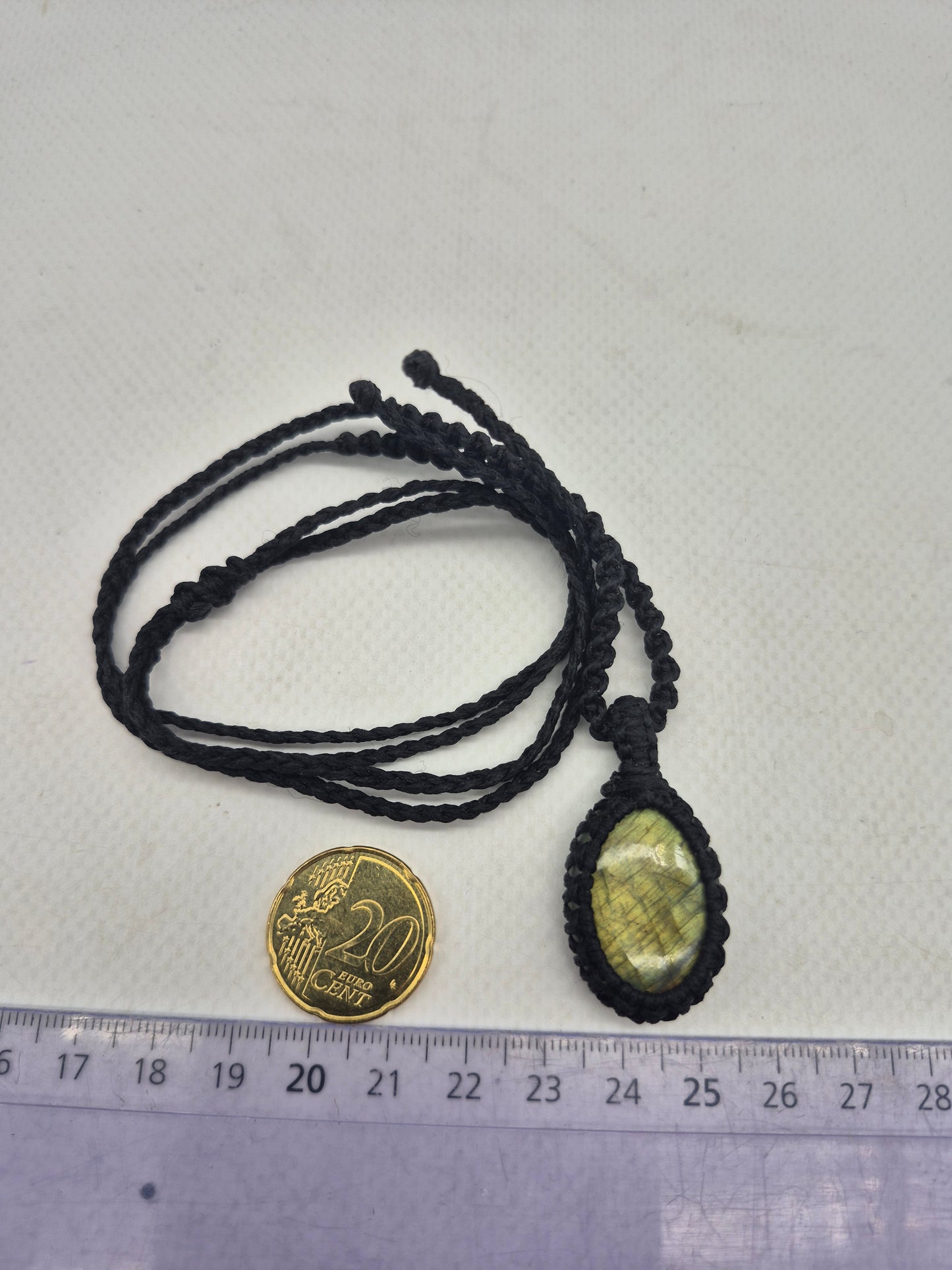 Labradorite Macrame Pendant Necklace Cabochon