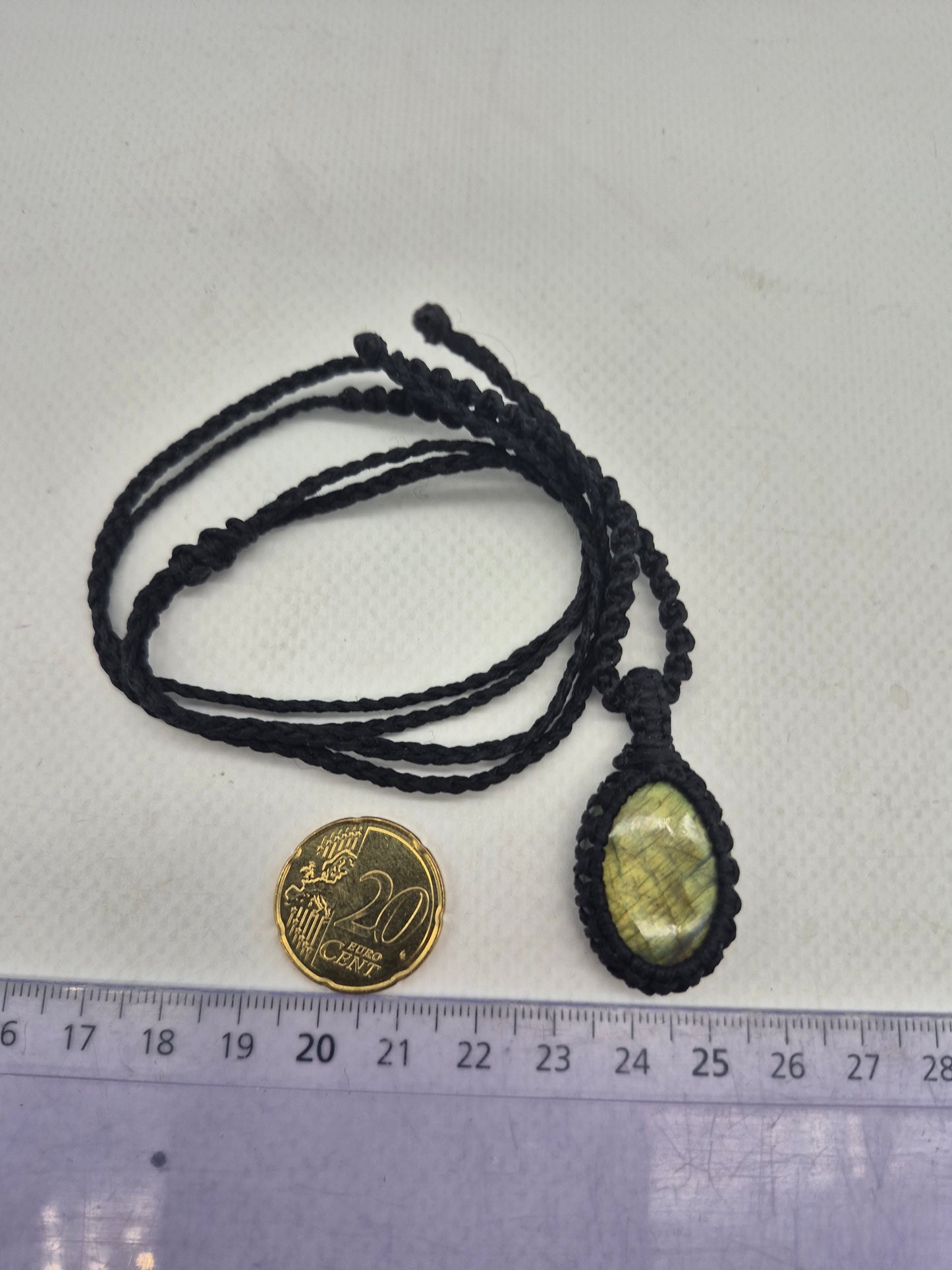 Labradorite Macrame Pendant Necklace Cabochon