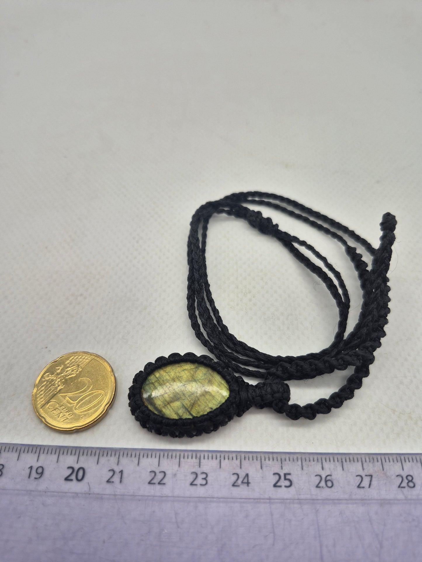 Labradorite Macrame Pendant Necklace Cabochon