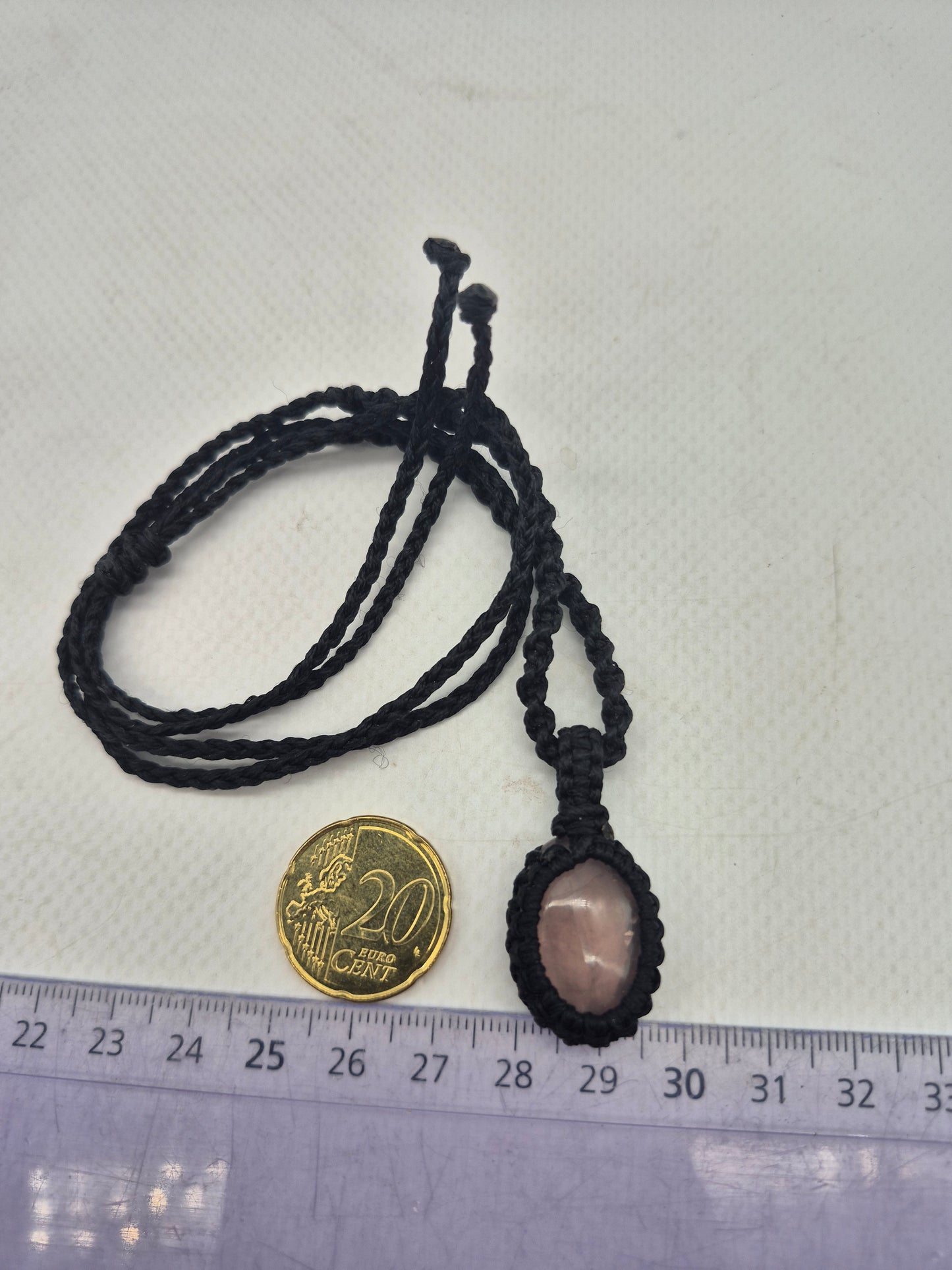 Rose Quartz Crystal Macrame Necklace - Love & Emotional Healing