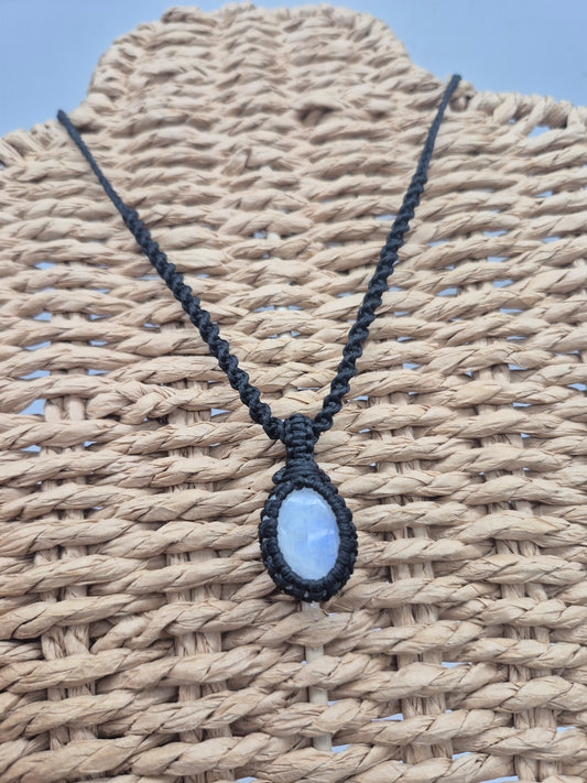 Moonstone Handmade Wrapped Macrame Necklace - Healing Stone
