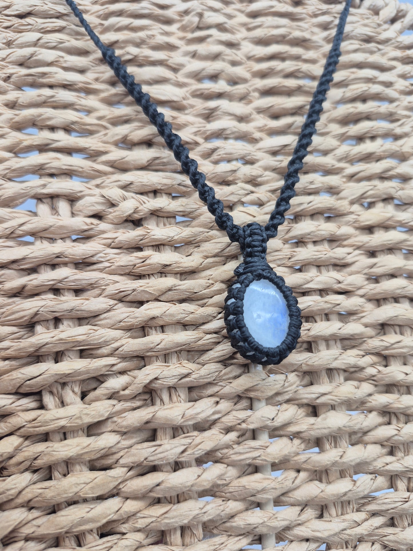 Moonstone Handmade Wrapped Macrame Necklace - Healing Stone
