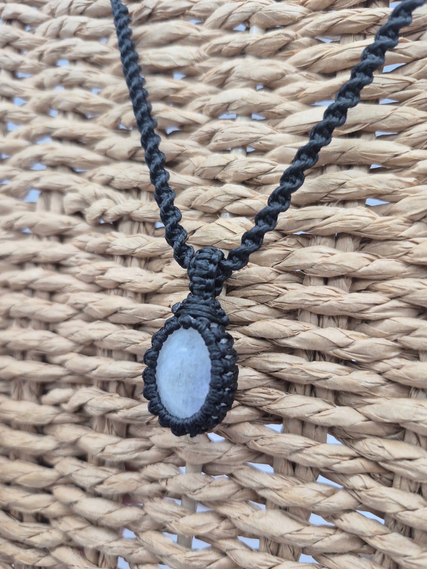 Moonstone Handmade Wrapped Macrame Necklace - Healing Stone