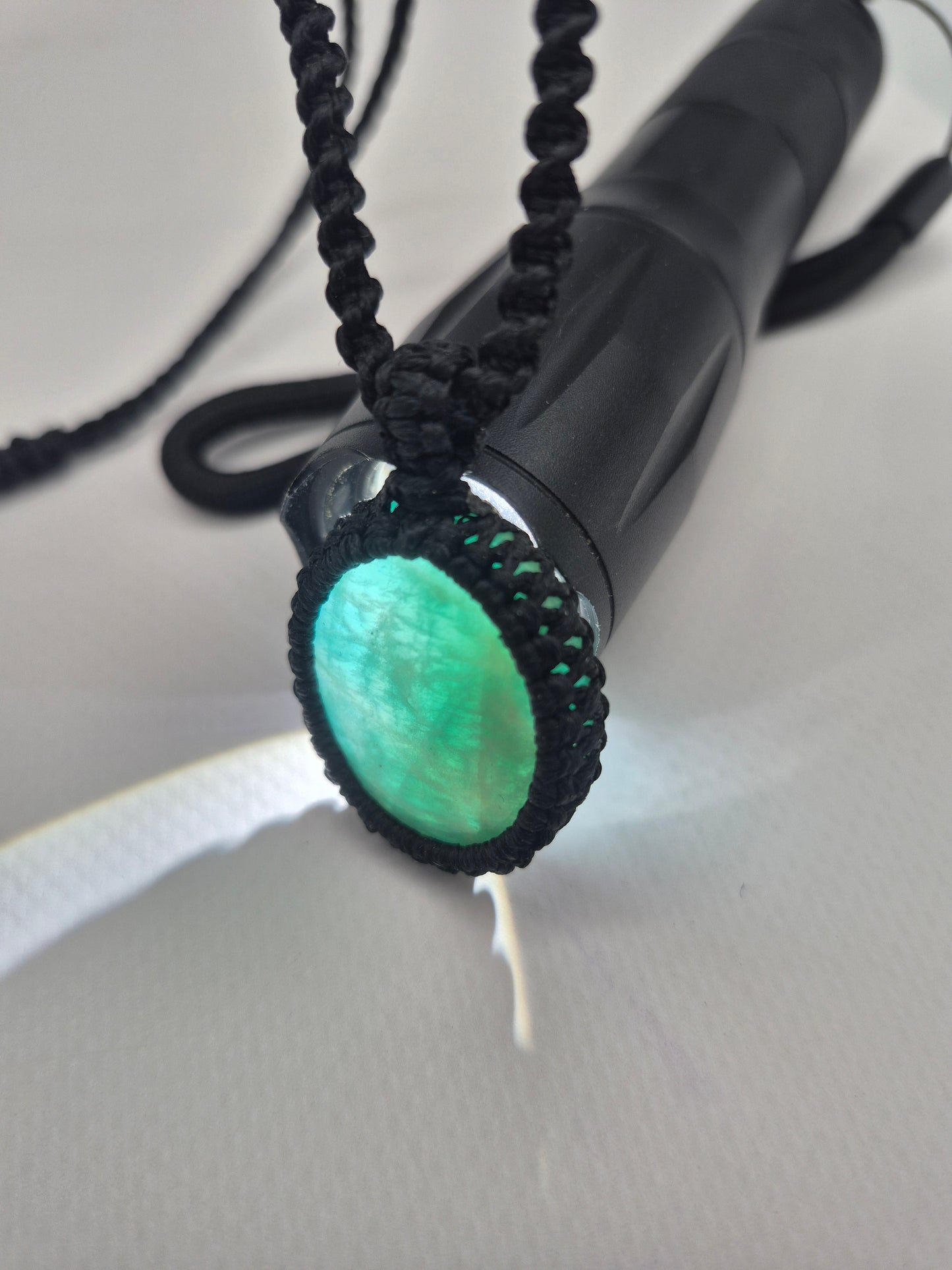 Amazonite Crystal Macrame Necklace