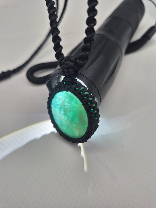 Amazonite Crystal Macrame Necklace
