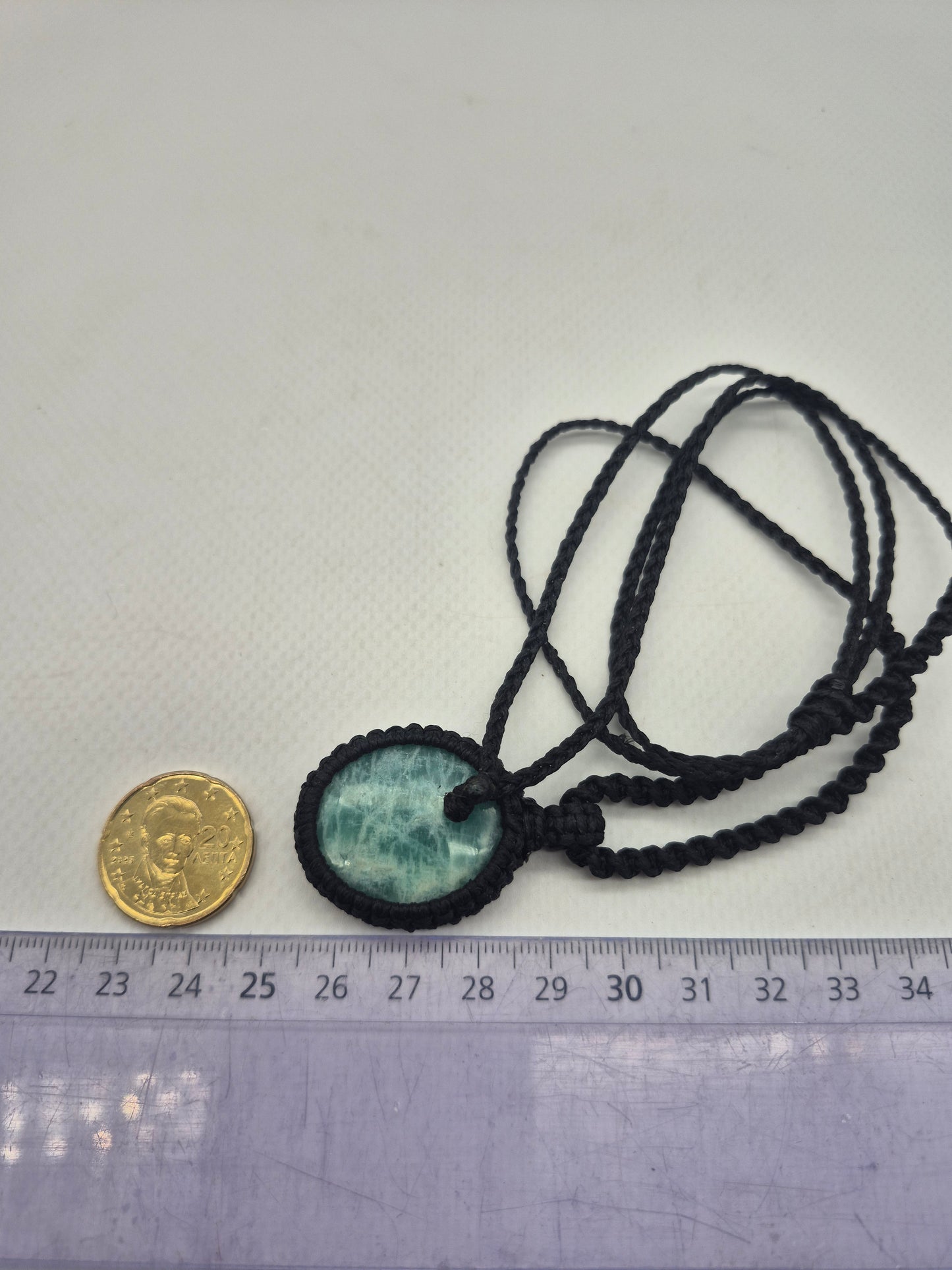 Amazonite Crystal Macrame Necklace
