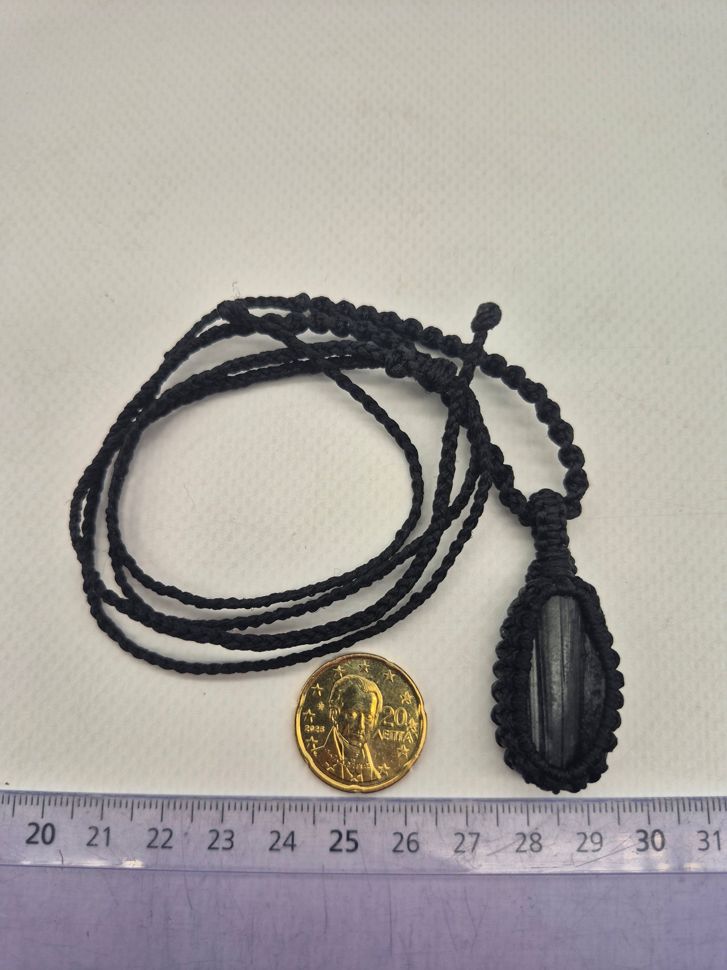 Handmade Black Tourmaline Macrame Necklace: Protection Crystal