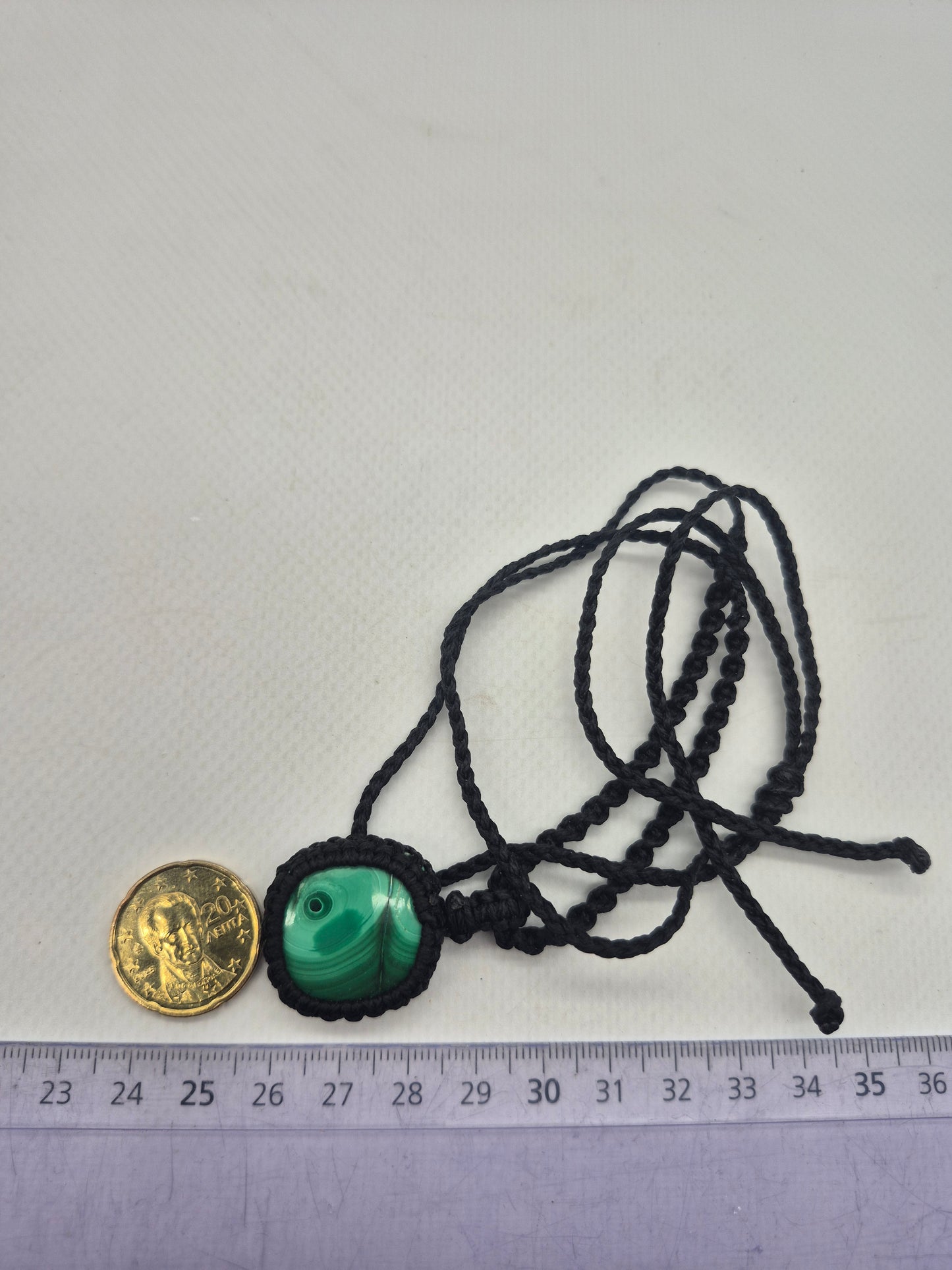 Malachite Crystal Macrame  Necklace