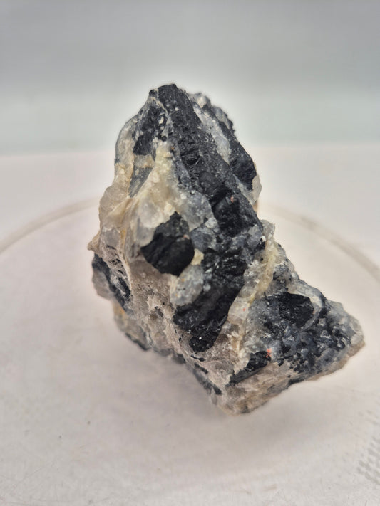 Raw Quartz with Black Tourmaline | Protection & Cleansing Crystal