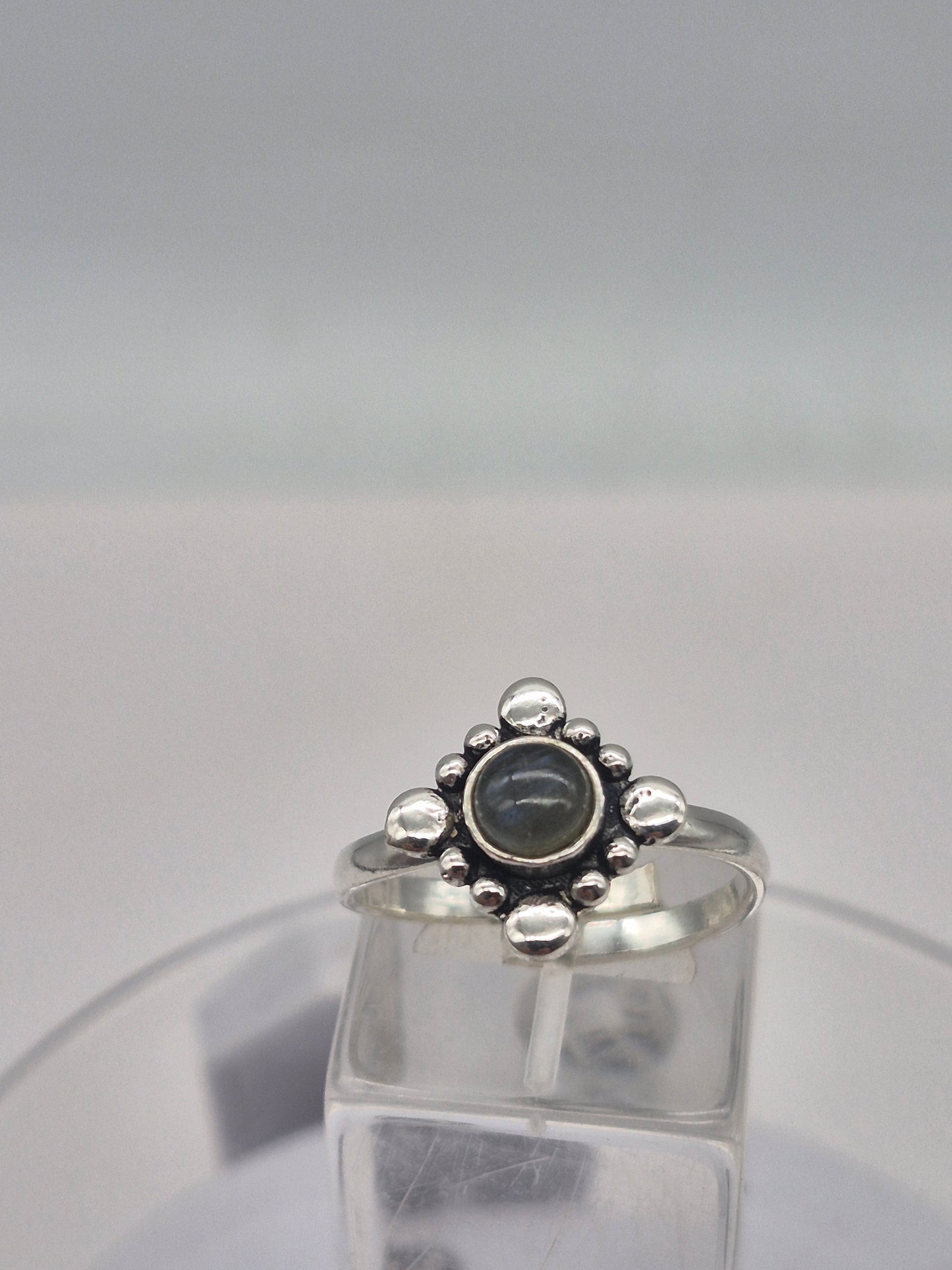 Labradorite Crystal Silver Plated Adjustable Ring