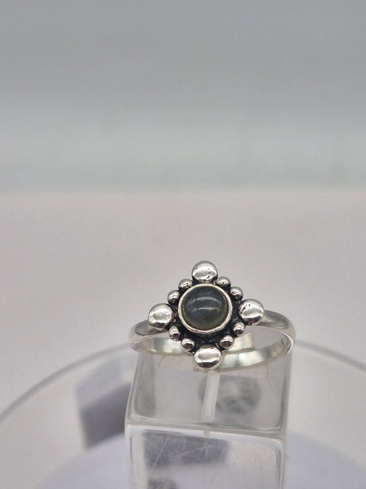 Labradorite Crystal Silver Plated Adjustable Ring