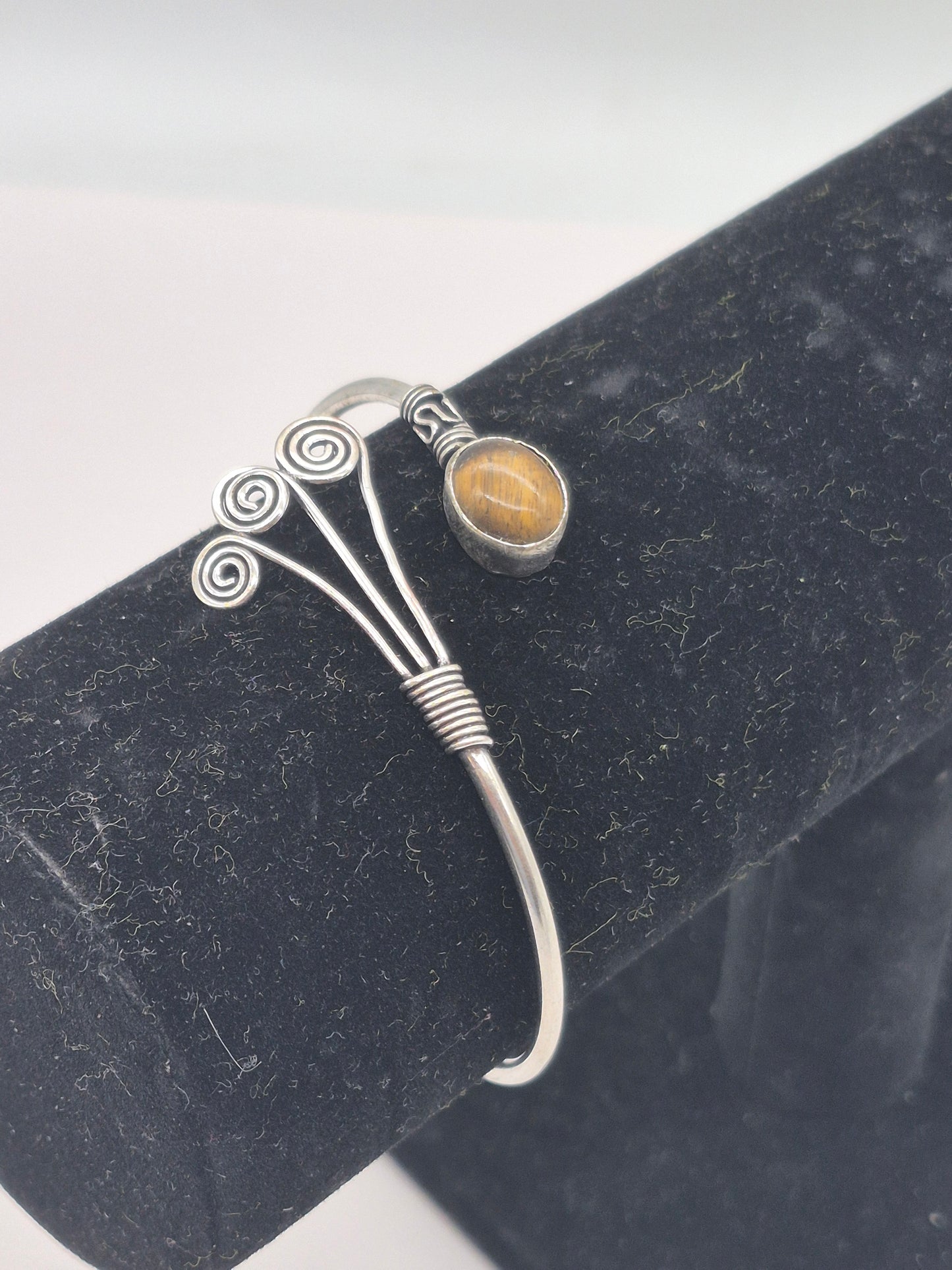 Tiger's Eye Crystal Silver Plated Bracelet