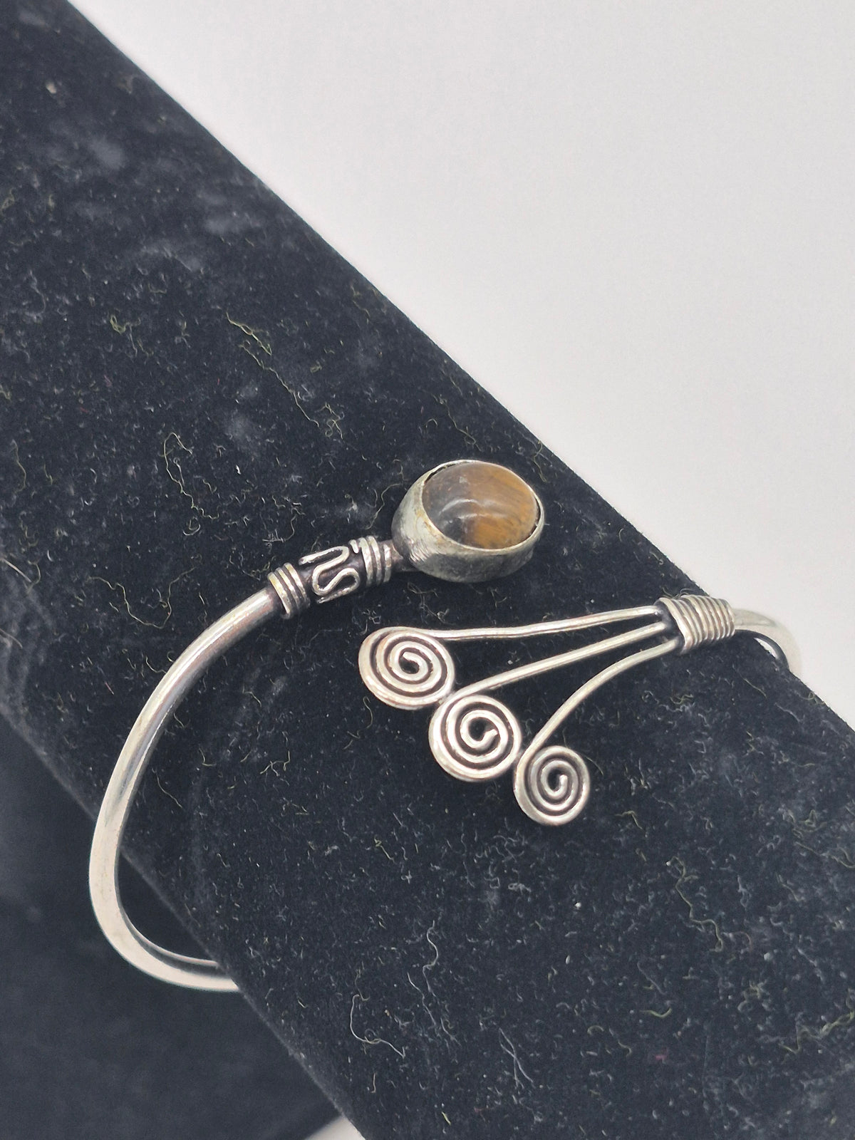 Tiger's Eye Crystal Silver Plated Bracelet