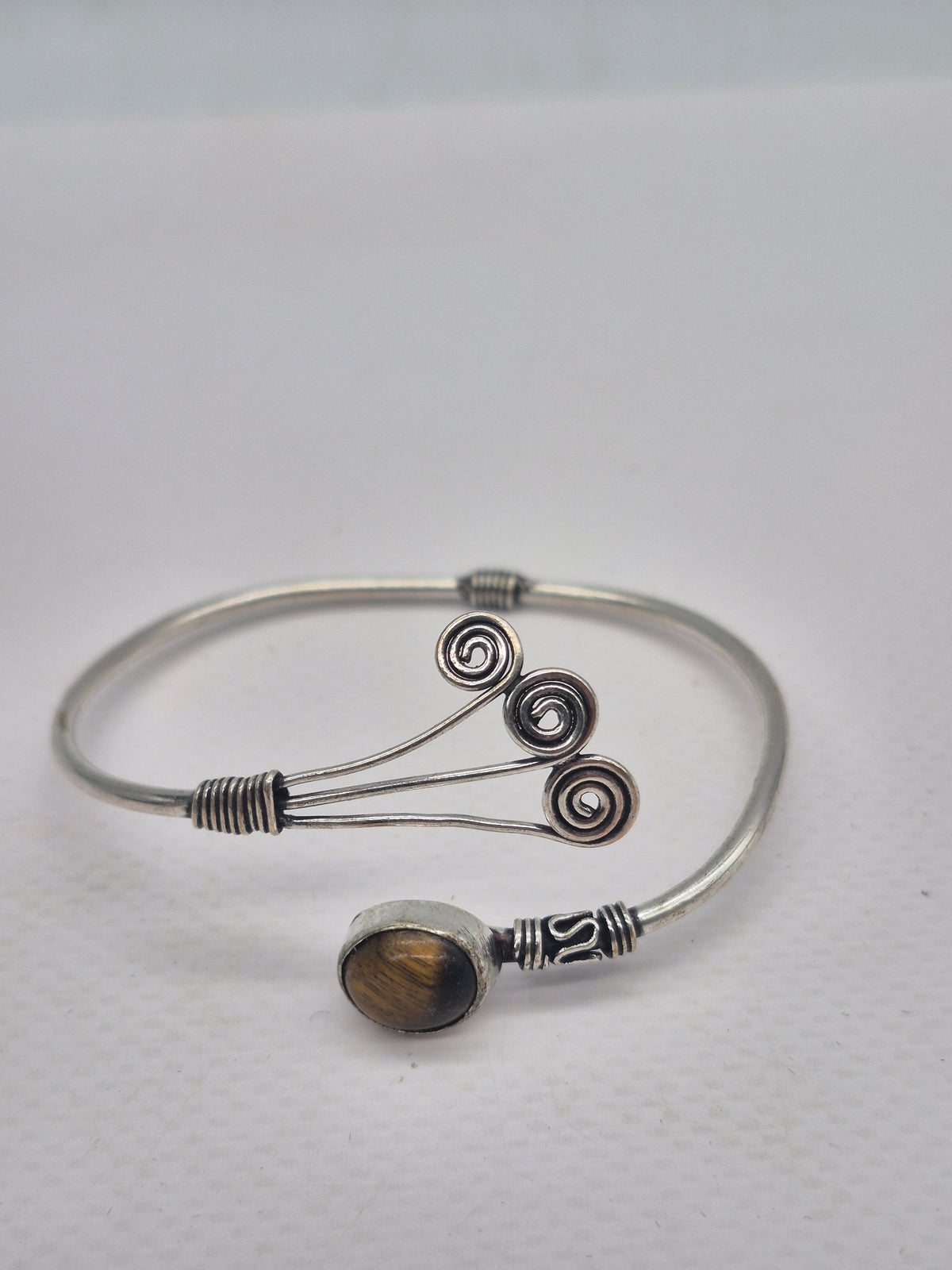 Tiger's Eye Crystal Silver Plated Bracelet