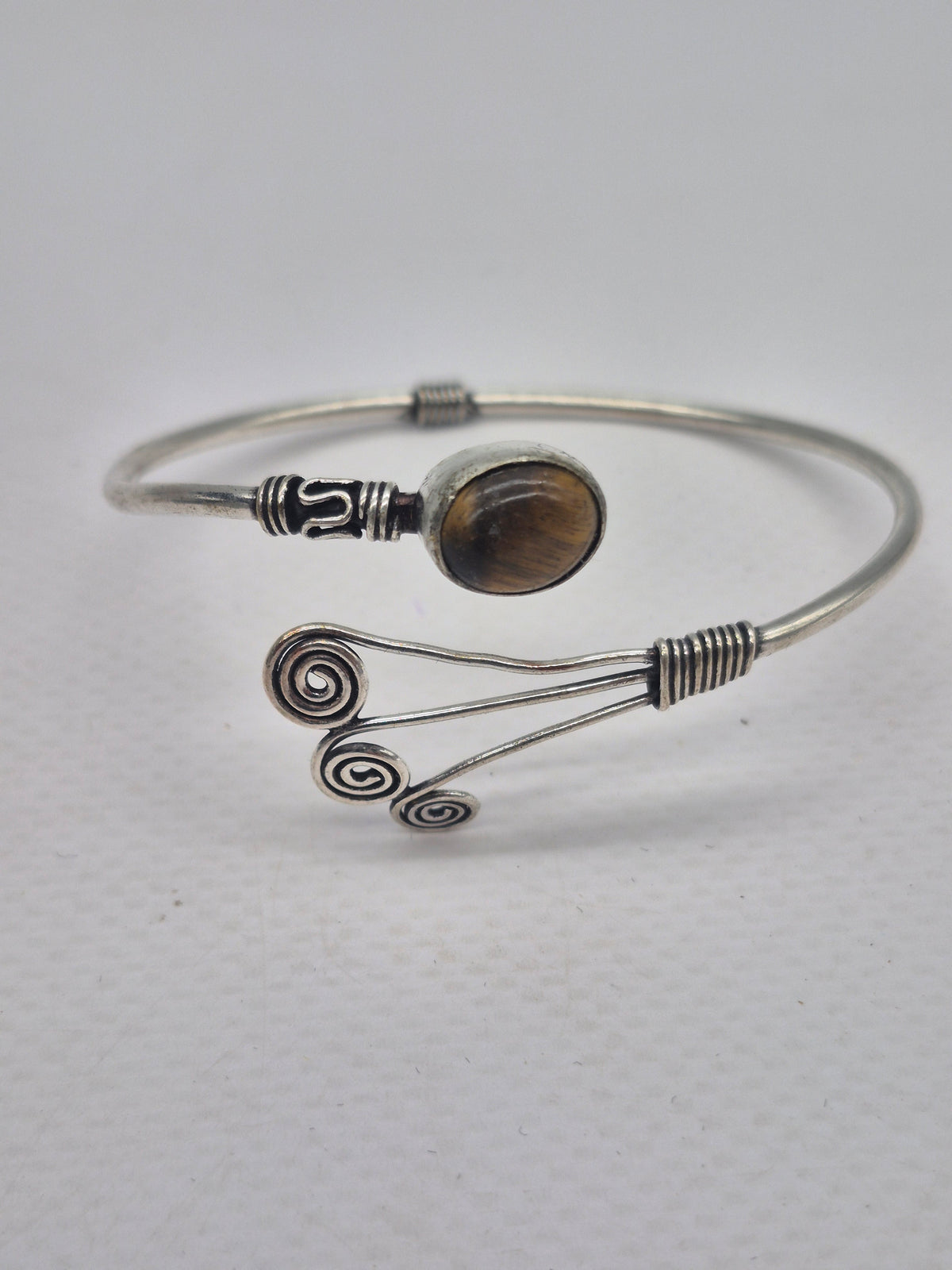 Tiger's Eye Crystal Silver Plated Bracelet
