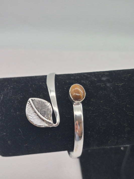Tiger's Eye Crystal Silver Plated Bracelet