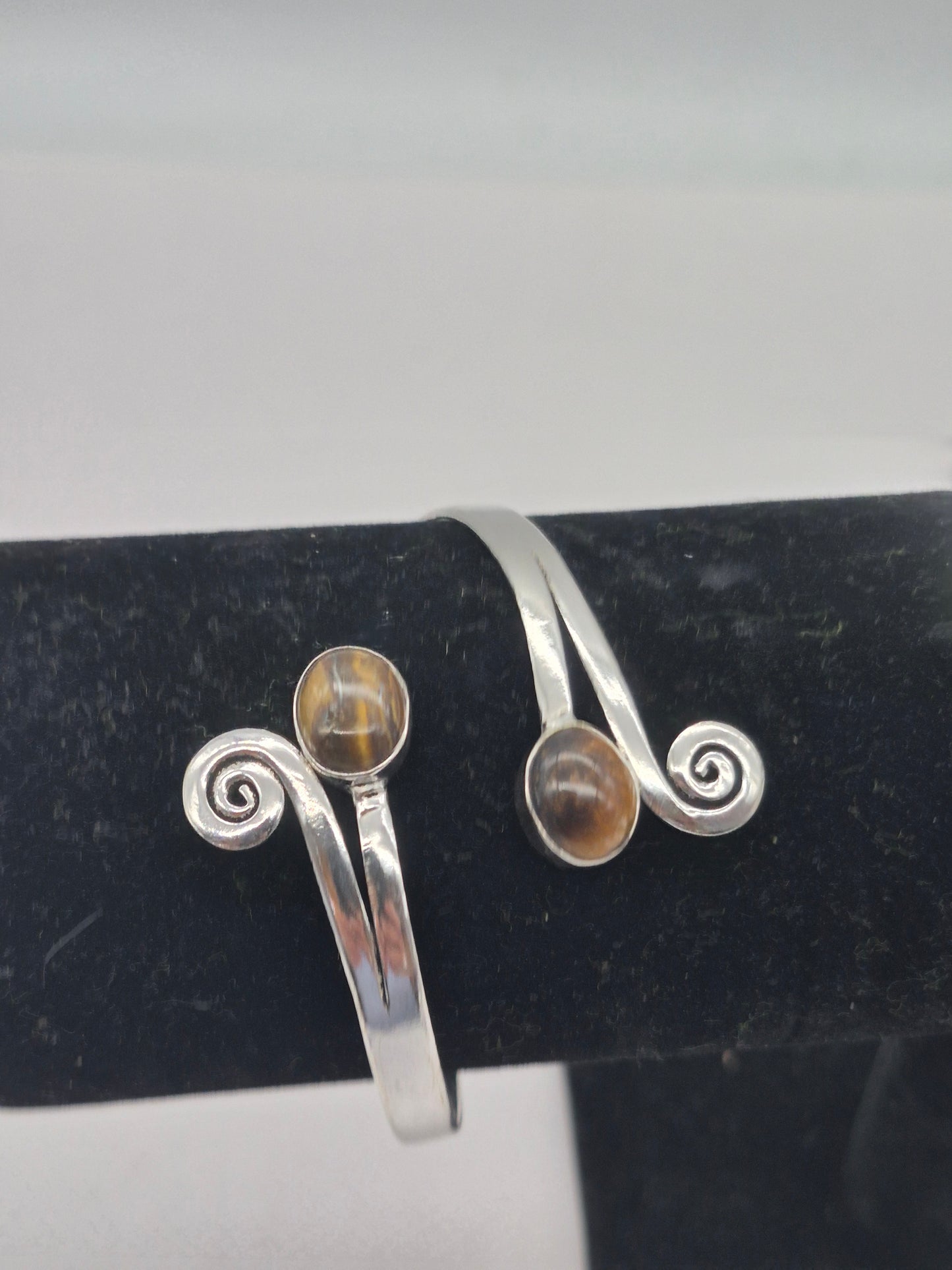 Tiger's Eye Crystal Silver Plated Bracelet
