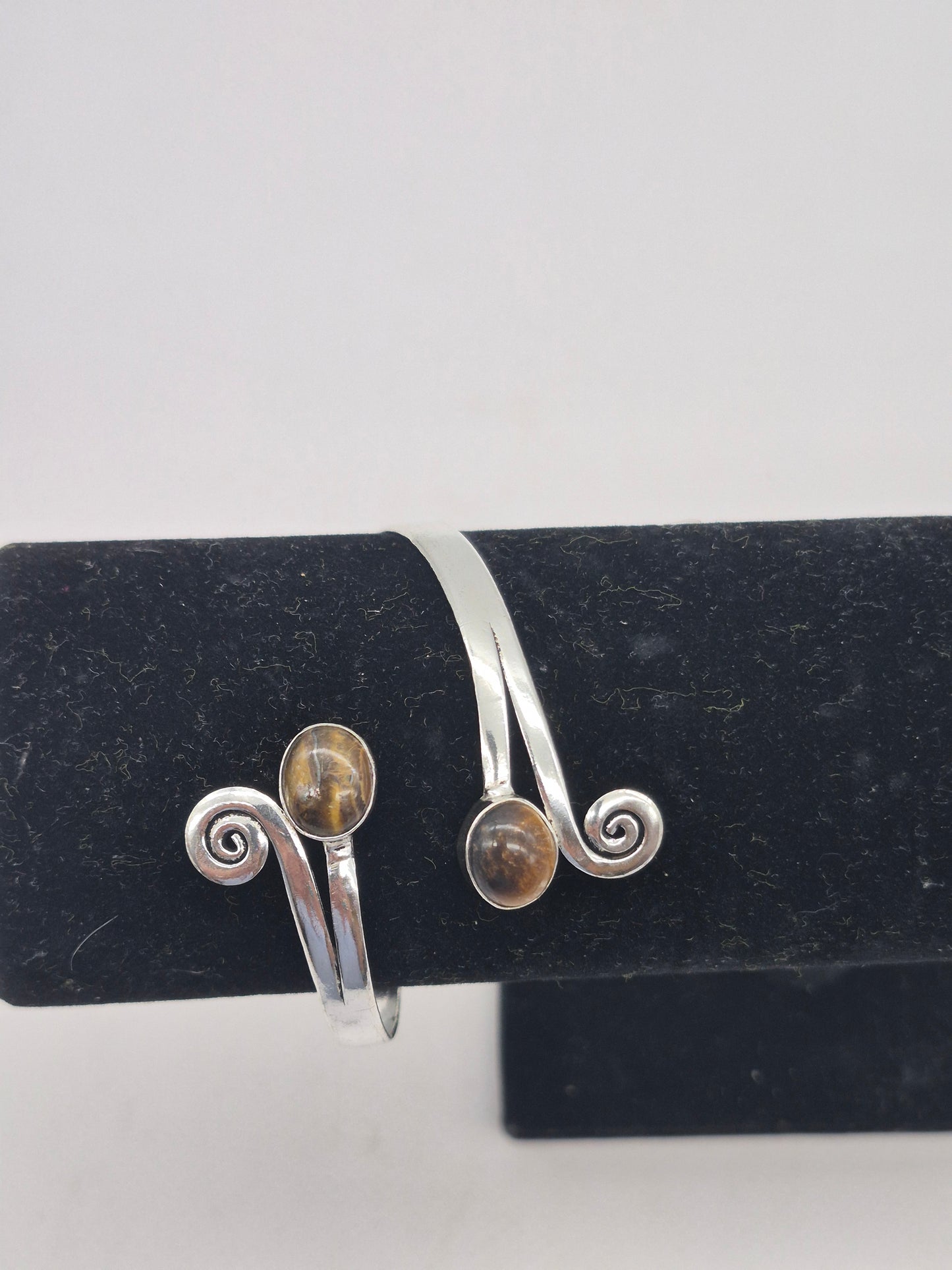Tiger's Eye Crystal Silver Plated Bracelet