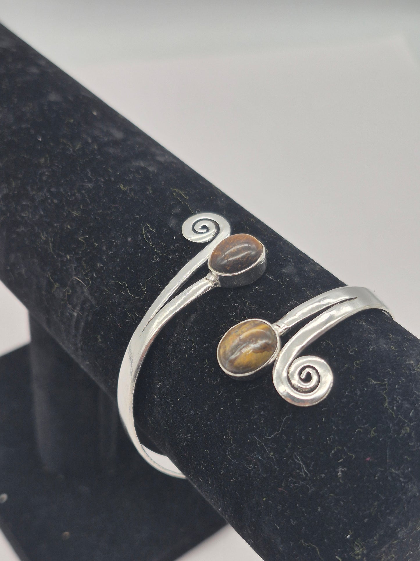 Tiger's Eye Crystal Silver Plated Bracelet