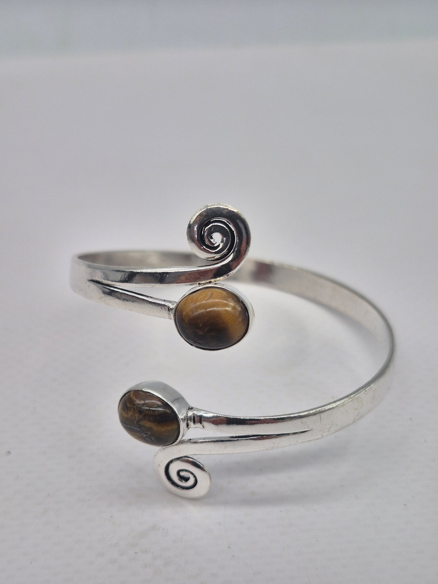 Tiger's Eye Crystal Silver Plated Bracelet
