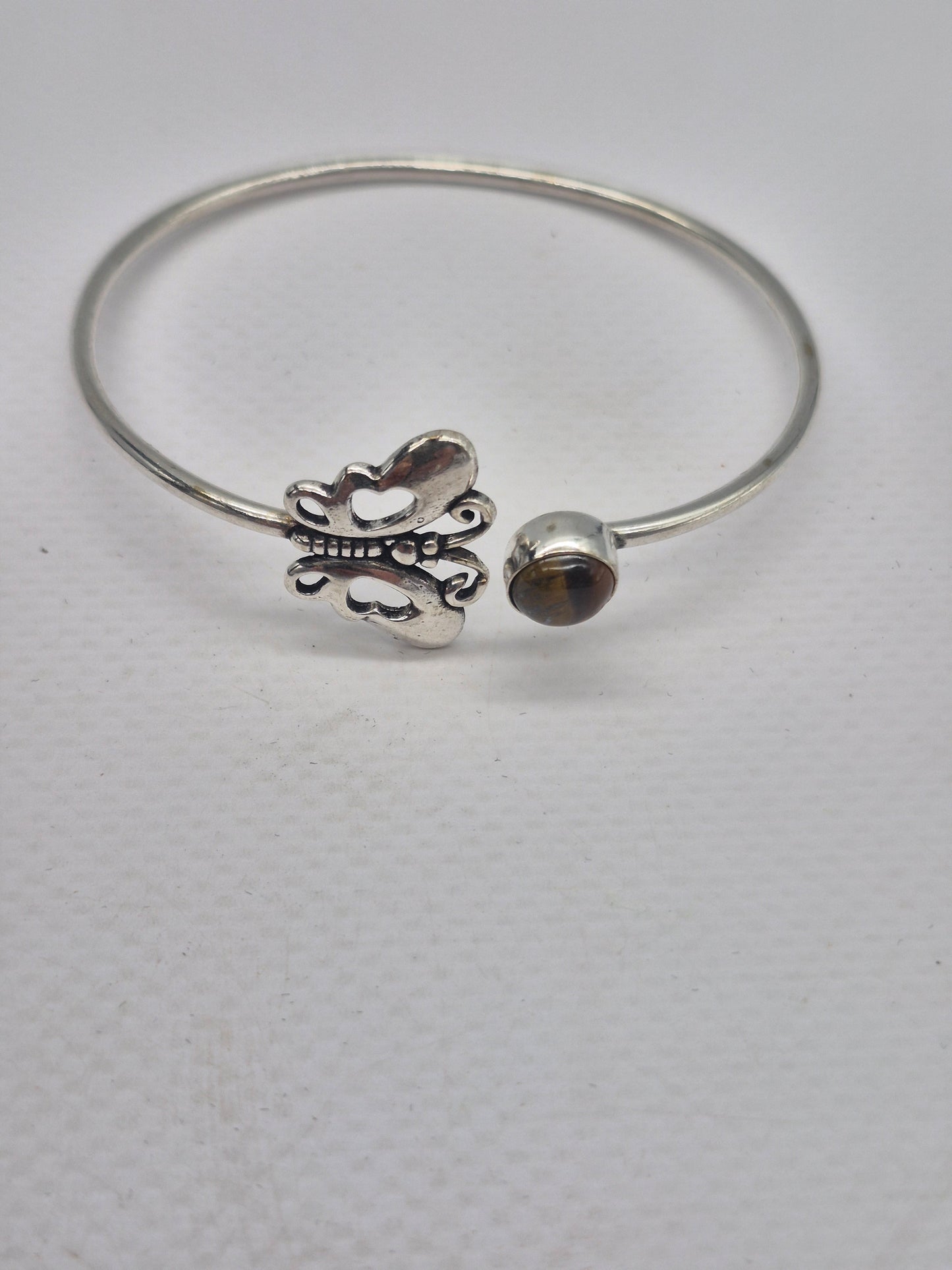 Tiger's Eye Crystal Silver Plated Bracelet