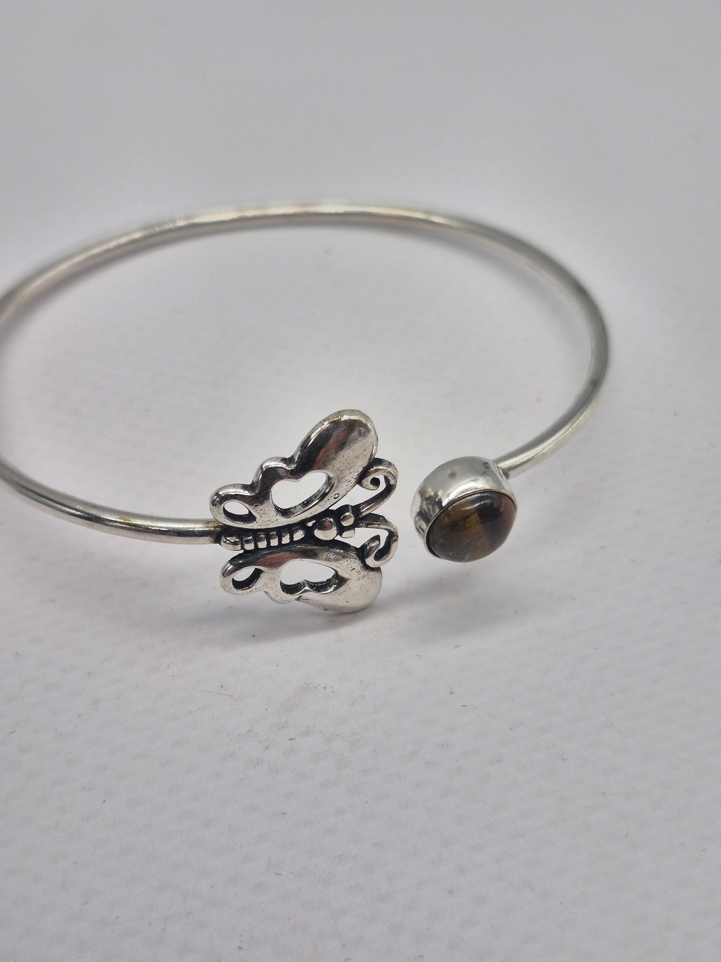 Tiger's Eye Crystal Silver Plated Bracelet