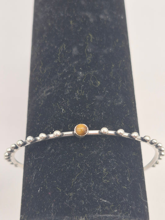 Tiger's Eye Crystal Silver Plated Bracelet