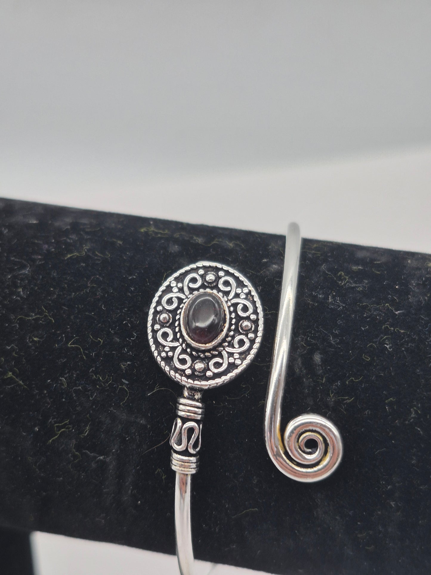 Black Tourmaline Silver Plated Bracelet - Crystal Adjustable Bracelet for Women