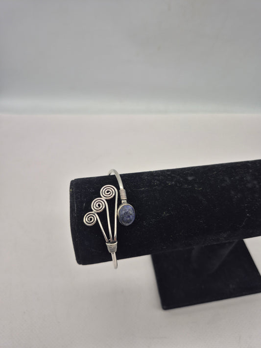Lapis Lazuli Silver Plated Adjustable Bracelet