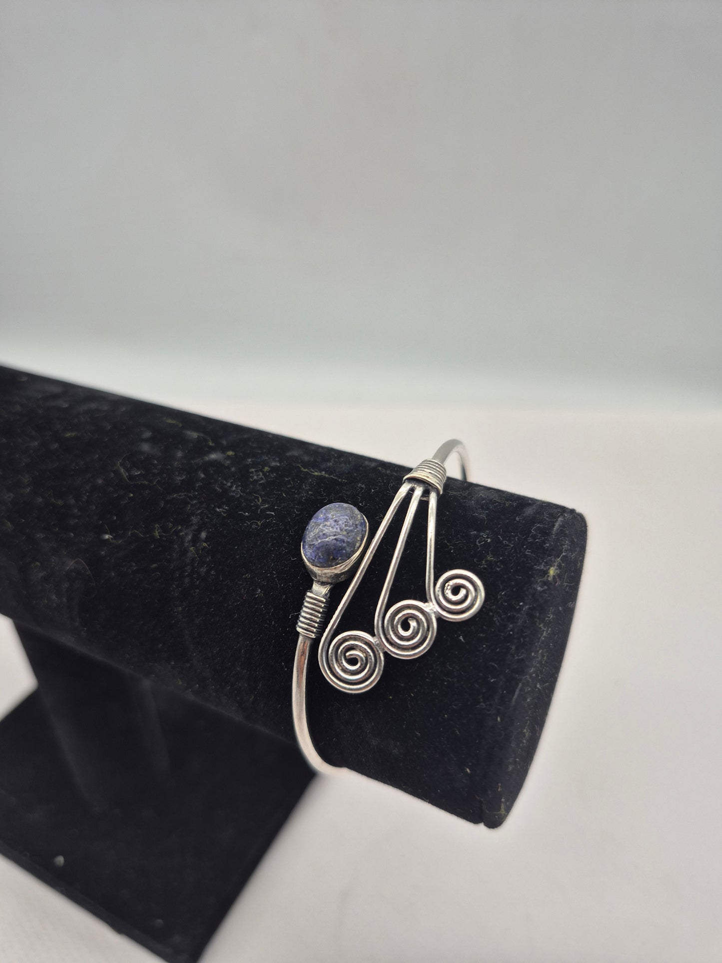 Lapis Lazuli Silver Plated Adjustable Bracelet