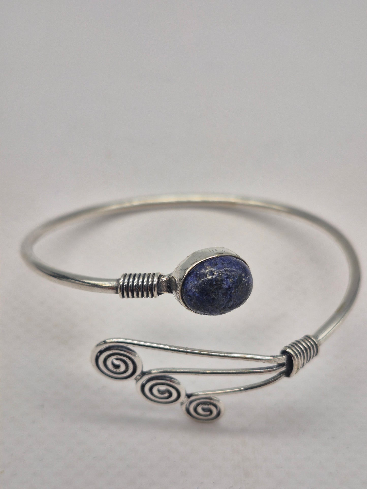 Lapis Lazuli Silver Plated Adjustable Bracelet
