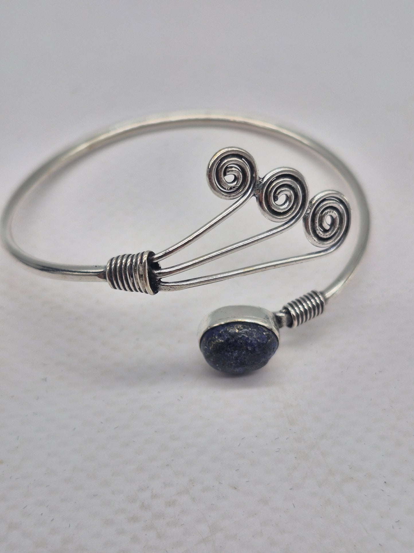 Lapis Lazuli Silver Plated Adjustable Bracelet