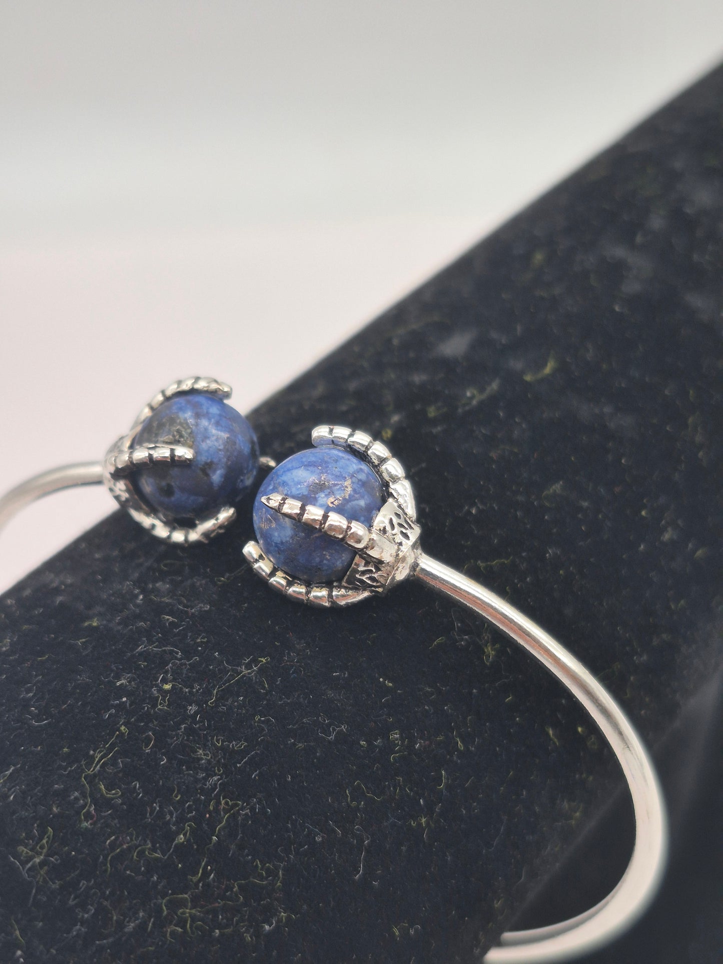 Lapis Lazuli Silver Plated Adjustable Bracelet