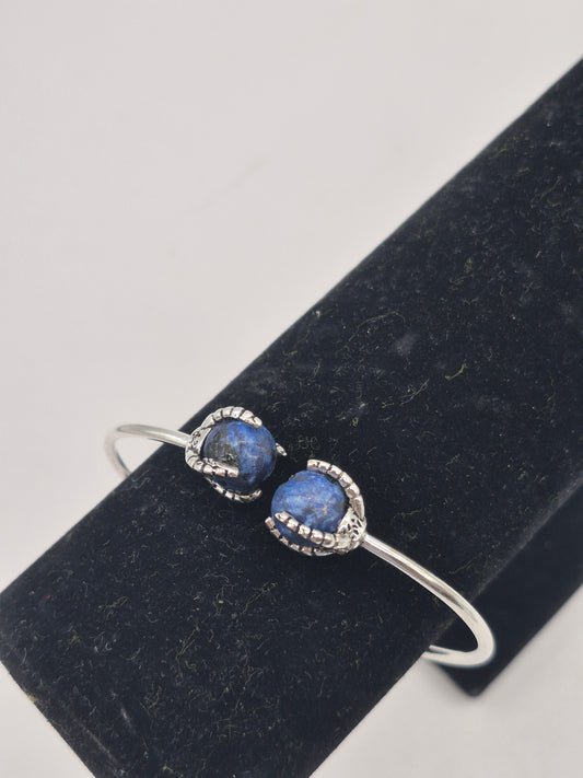 Lapis Lazuli Silver Plated Adjustable Bracelet