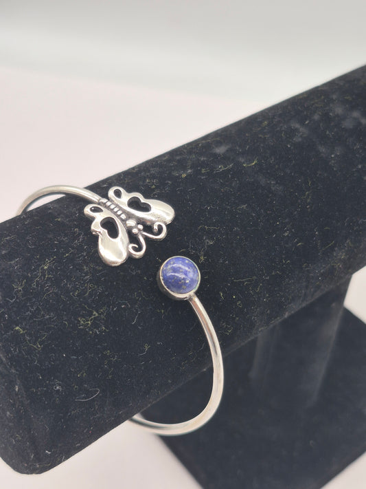 Lapis Lazuli Silver Plated Adjustable Bracelet