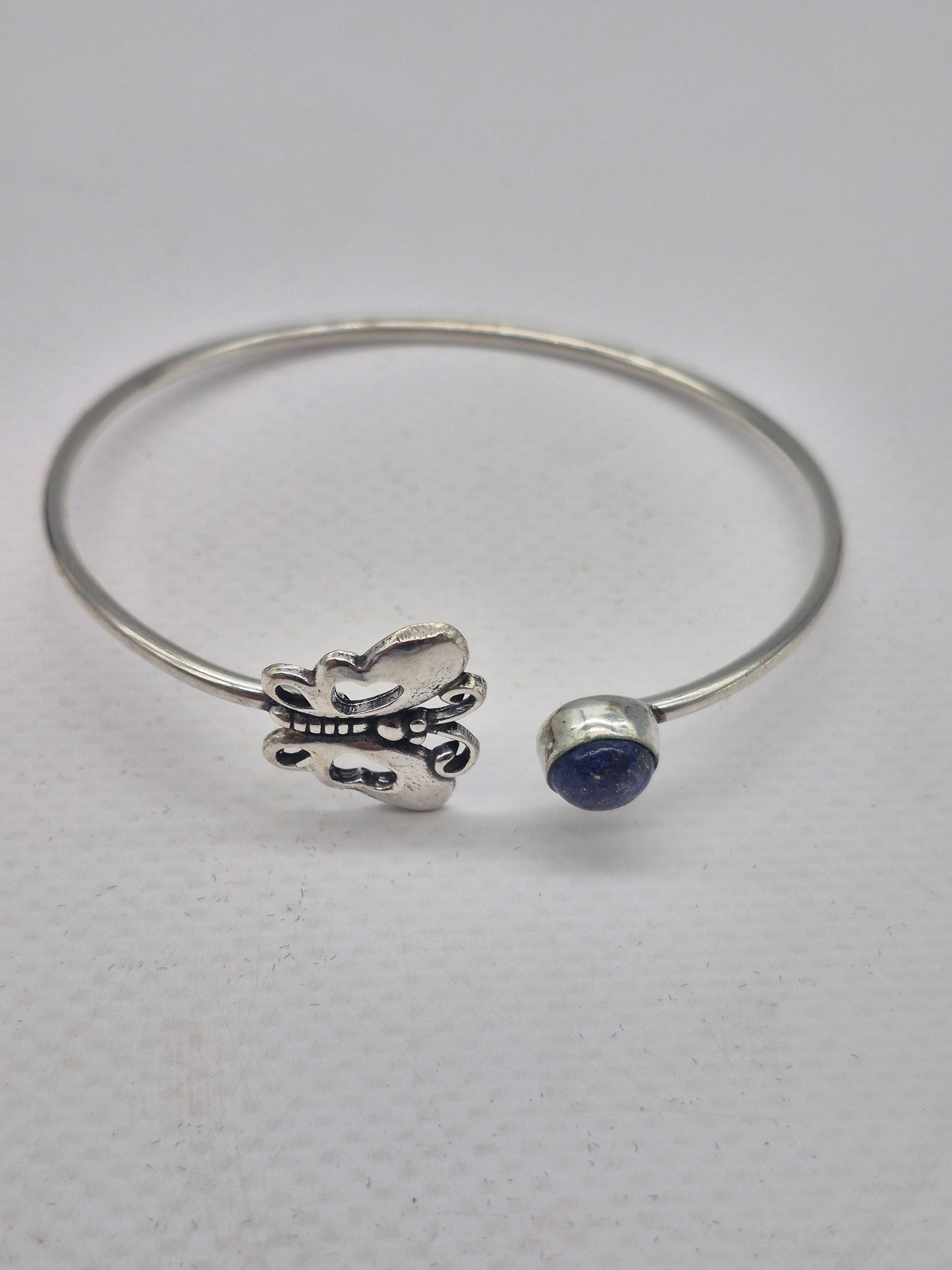 Lapis Lazuli Silver Plated Adjustable Bracelet
